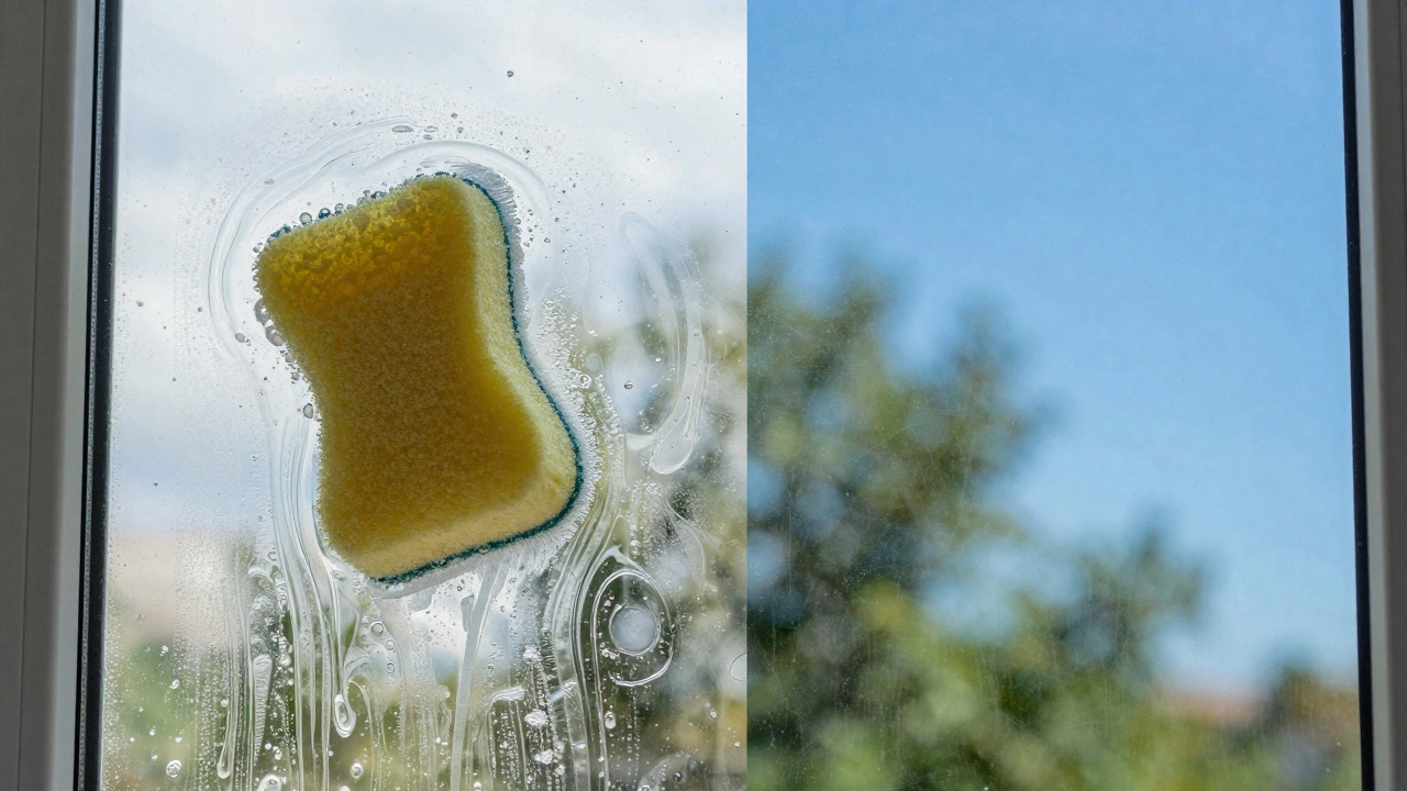 Comparison of streaky DIY vs crystal-clear professional window clean