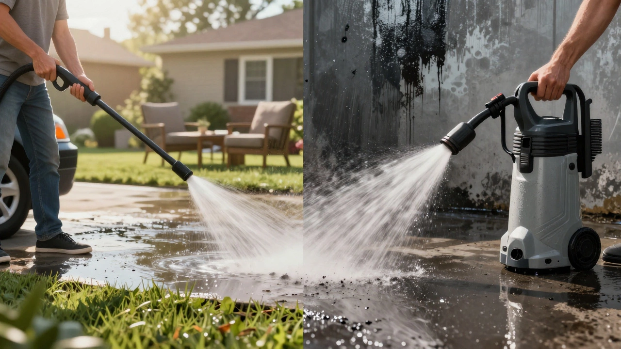 Electric washer for patios vs gas washer for heavy grease removal