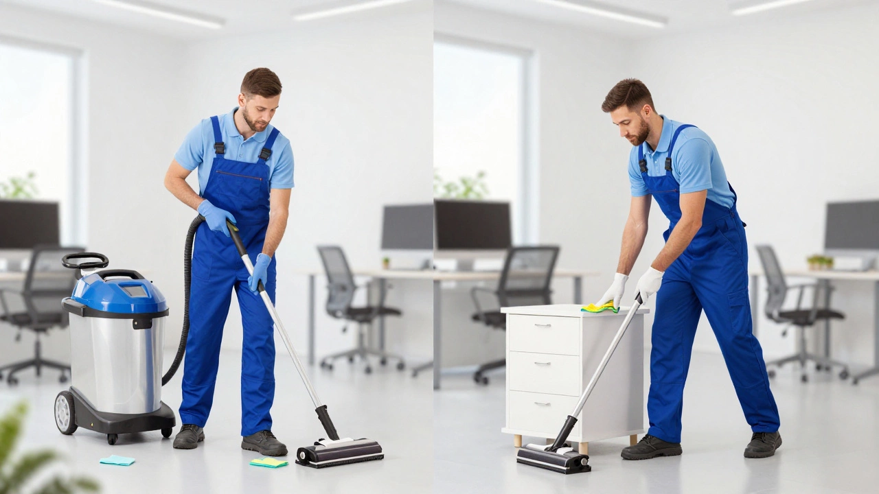 Professional vs novice office cleaning comparison